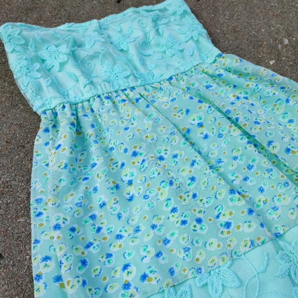 Turquoise floral maxi dress